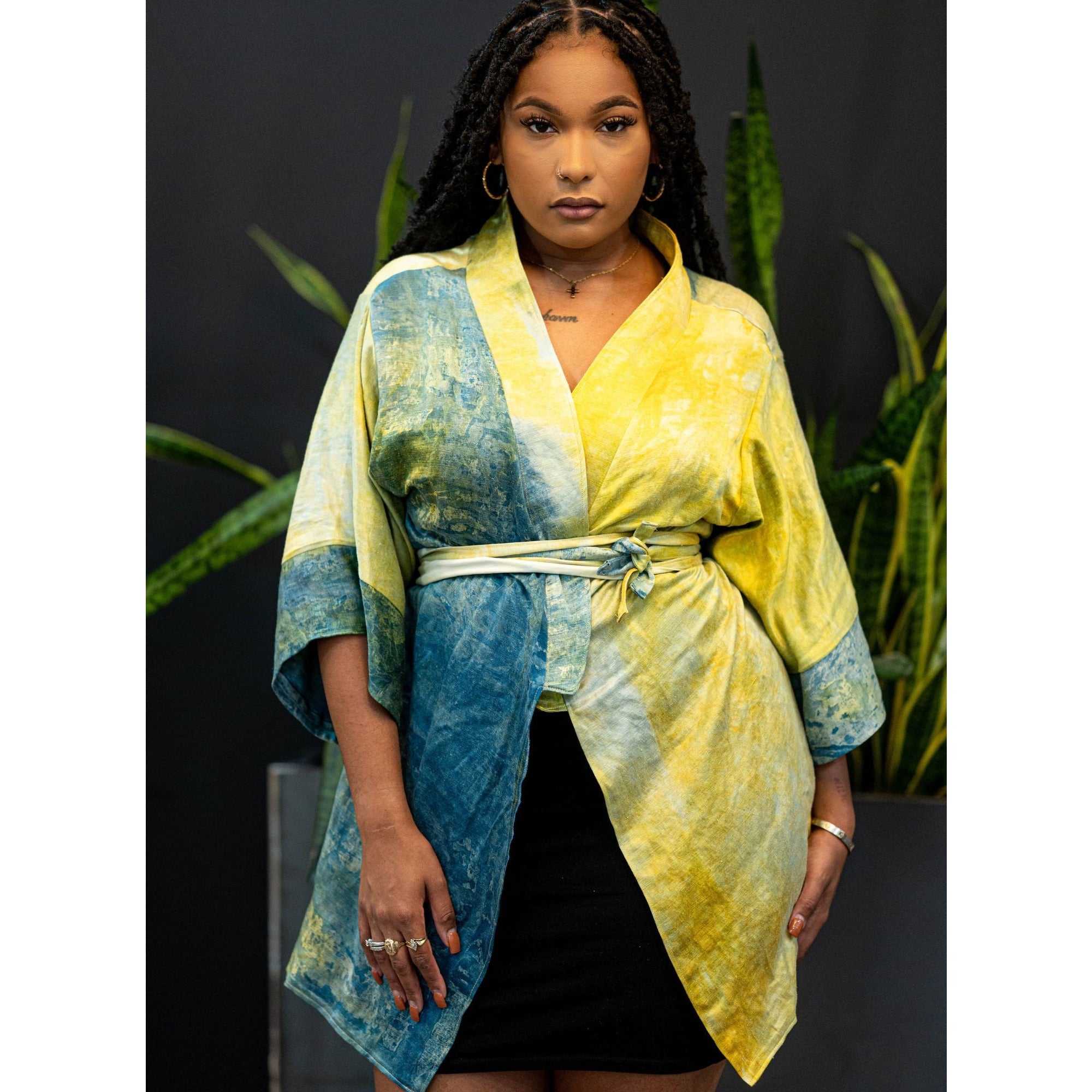 Sunshine on me Short Kimono Style Wrap - green-stitch-fashion